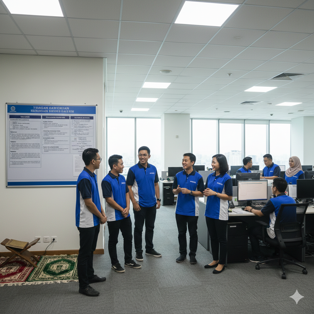 Tim PT. Mustika Berkah Sentosa di lingkungan kerja